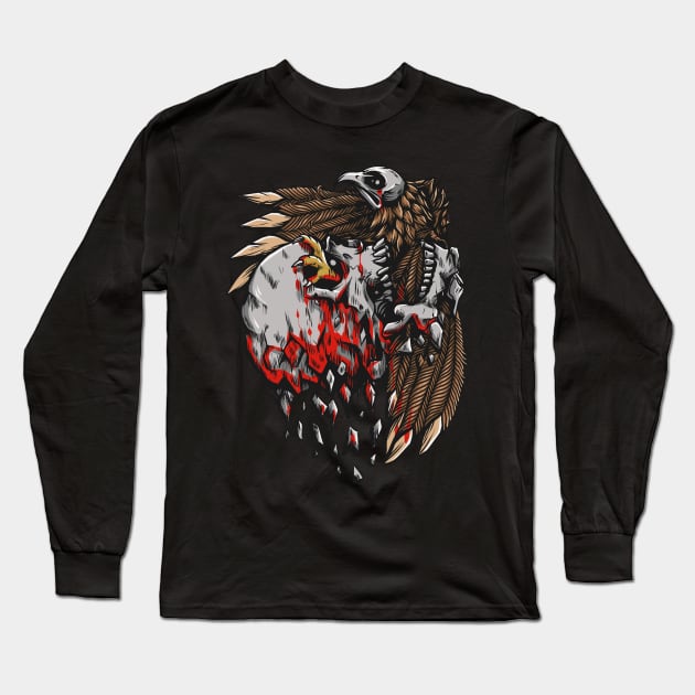 Broken Eagle Long Sleeve T-Shirt by phsycartwork